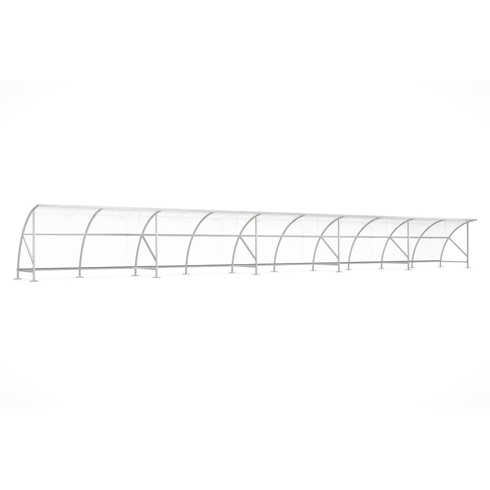 Immagine del prodotto: Tettoia wsm® BAMBERG in design ad arco tondo, larghezza 20.550 mm, zincata
